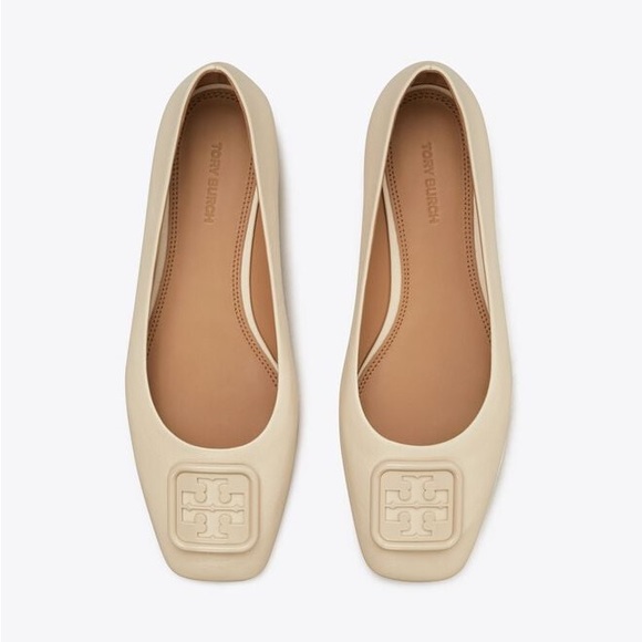 ⭐️ NEW ⭐️ Tory Burch Georgia Brie Wrinkle Leather Ballet Flats 8m - Picture 1 of 7